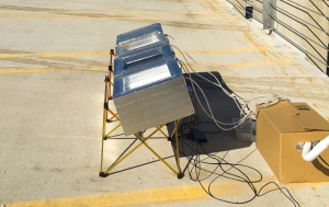 The water condenser is tested in direct sun.